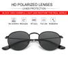 Kids Small Round Polarized Sunglasses for Baby Girls Boys Age 4-10 Classic Metal Frame 100% UV Protection (Black/Grey) view 3