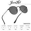 Kids Small Round Polarized Sunglasses for Baby Girls Boys Age 4-10 Classic Metal Frame 100% UV Protection (Black/Grey) view 4