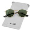 Kids Small Round Polarized Sunglasses for Baby Girls Boys Age 4-10 Classic Metal Frame 100% UV Protection (Gold/G15) view 2