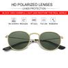 Kids Small Round Polarized Sunglasses for Baby Girls Boys Age 4-10 Classic Metal Frame 100% UV Protection (Gold/G15) view 3