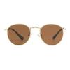 Kids Small Round Polarized Sunglasses for Baby Girls Boys Age 4-10 Classic Metal Frame 100% UV Protection (Gold/Brown) view 1