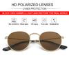 Kids Small Round Polarized Sunglasses for Baby Girls Boys Age 4-10 Classic Metal Frame 100% UV Protection (Gold/Brown) view 3