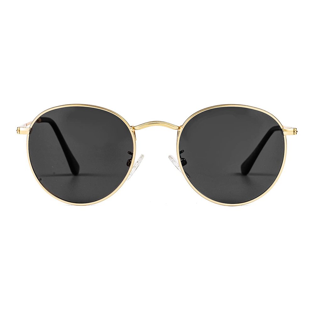 JOVAKIT Kids Small Round Polarized Sunglasses for Baby Girls Boys Age 4-10 Classic Metal Frame 100% UV Protection (Gold/Grey)