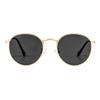 JOVAKIT Kids Small Round Polarized Sunglasses for Baby Girls Boys Age 4-10 Classic Metal Frame 100% UV Protection (Gold/Grey) view 1