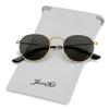 JOVAKIT Kids Small Round Polarized Sunglasses for Baby Girls Boys Age 4-10 Classic Metal Frame 100% UV Protection (Gold/Grey) view 2