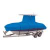 16-24FT Heavy Duty Waterproof Boat Cover Oxford Fabric Durable and Tear Proof Cover Fits for Yacht Cover T-TOP Center Console Boats,Blue,S(Length16 view 1