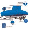 16-24FT Heavy Duty Waterproof Boat Cover Oxford Fabric Durable and Tear Proof Cover Fits for Yacht Cover T-TOP Center Console Boats,Blue,S(Length16 view 3