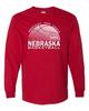 CornBorn Nebraska Cornhuskers Long Sleeve Shirt Men - Nebraska Basketball Shirt - Nebr Basketball Logo - Red - 5X view 1