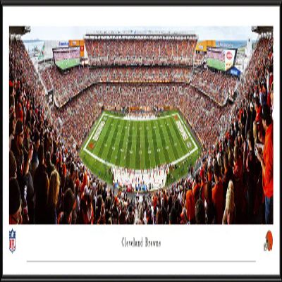 Cleveland Browns (50 yd - day) - 40.25x13.75-inch Standard Framed Print by Blakeway Panoramas