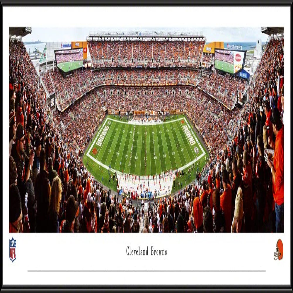 Cleveland Browns (50 yd - day) - 40.25x13.75-inch Standard Framed Print by Blakeway Panoramas