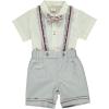 Baby Boy 3-Piece Clothing Set, 100% Cotton Shirt, Strapped Shorts and Bowtie Set for Baby Boy and Toddler, Toddler Outfits and Gifts (Blue, 18-24 Months) view 1