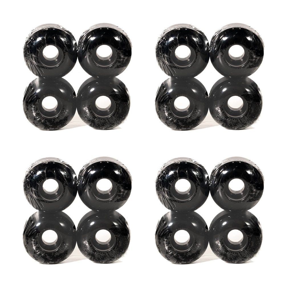 ProAm USA 4 Sets of 4 New Blank Black 52mm X 32mm Skateboard Wheels 95A (16pcs)