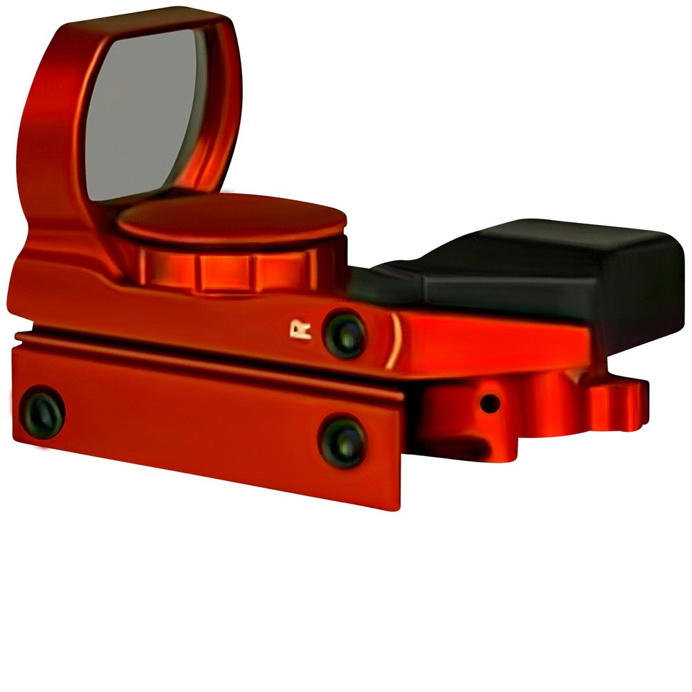 360 Tactical Tactical 4 Reticle Red Dot Open Reflex Sight with Weaver Pica Tinny Rail Mount (Red)