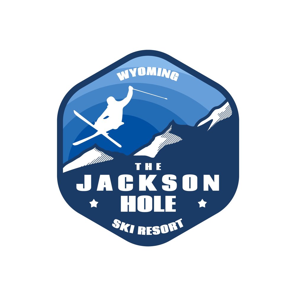 Jackson Hole Ski Resort, Wyoming Snow Ski 3 inch Sticker (Waterproof Vinyl Decal for Car, Water Bottle, Laptop, iPad, Window, Cooler, Luggage, Bumper, Toolbox, Locker), 3 inch (Blue)