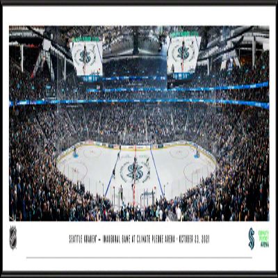 Seattle Kraken, Inaugural Game at Climate Pledge Arena - 40.25x13.75-inch Standard Framed Print by Blakeway Panoramas