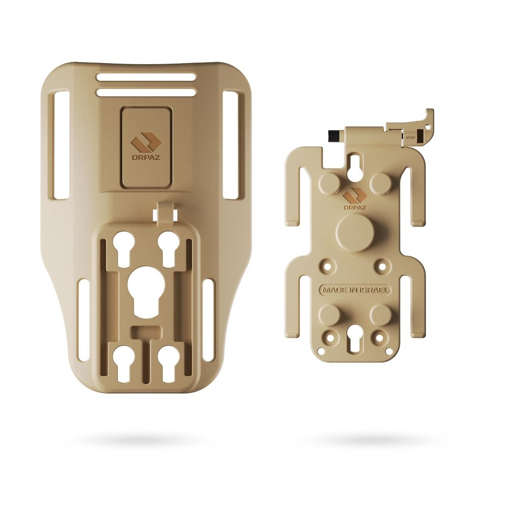 Orpaz MOLLE Attachments - Low-Ride, Receiver & Insert for Pouch, Mag Pouch, Backpack & Accessories (Desert Tan)