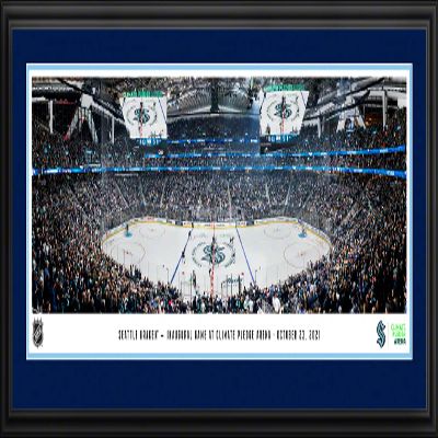 Seattle Kraken, Inaugural Game at Climate Pledge Arena - 44x18-inch Double Mat, Deluxe Framed Picture by Blakeway Panoramas