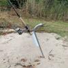 37" Sand Spike Beach Rod / Umbrella Holder w Cane Handle view 1