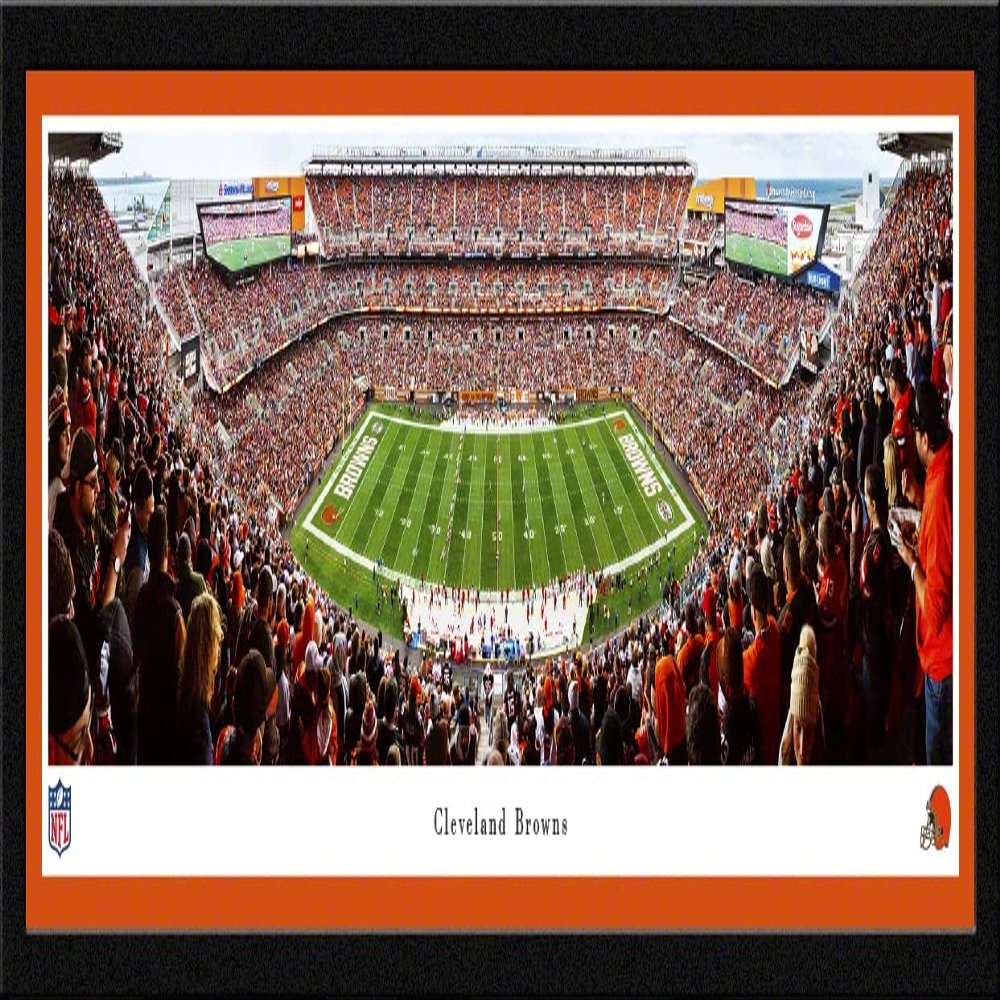 Cleveland Browns (50 yd - day) - 42x15.5-inch Single Mat, Select Framed Picture by Blakeway Panoramas