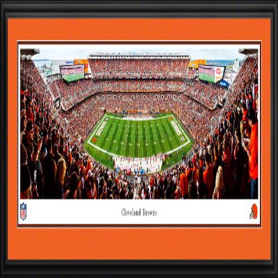 Cleveland Browns (50 yd - day) - 44x18-inch Double Mat, Deluxe Framed Picture by Blakeway Panoramas