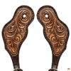 HILASON Leather Spur Strap Western Floral Dark Brown Hand Paint | Straps for Women and Men view 2