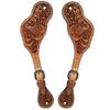 HILASON Leather Spur Strap Western Floral Tan Hand Paint | Straps for Women and Men view 1