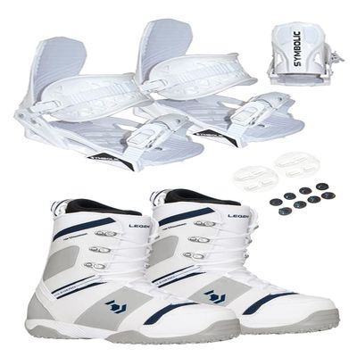 Symbolic Northwave Legend Snowboard Boots White Bindings Men's 9.5 Package Euro 42.5 (White Bindings to Fit Boots, Boot Fit Men 9.5 Euro 42.5 (z29))