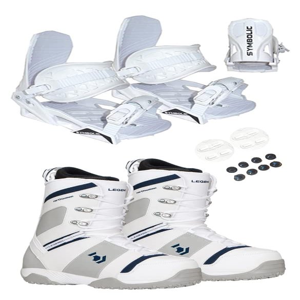 Symbolic Northwave Legend Snowboard Boots White Bindings Men's 9.5 Package Euro 42.5 (White Bindings to Fit Boots, Boot Fit Men 9.5 Euro 42.5 (z29))