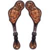 HILASON Leather Spur Strap Western Floral Brown Hand Paint | Straps for Women and Men view 1