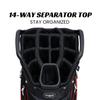 Majek Premium Men's Black with Red Trim Golf Bag 9.5 inch 14-Way Friendly Separator Top with Putter Sleeve view 3