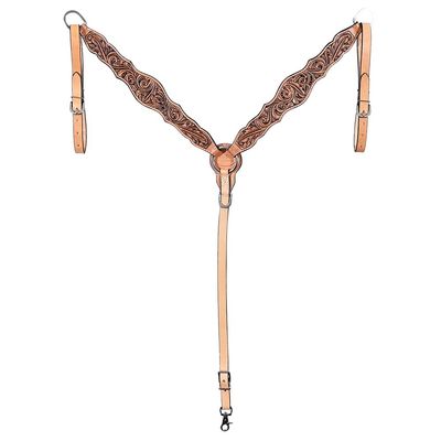 HILASON Western Horse Floral Breast Collar American Leather | for Horses