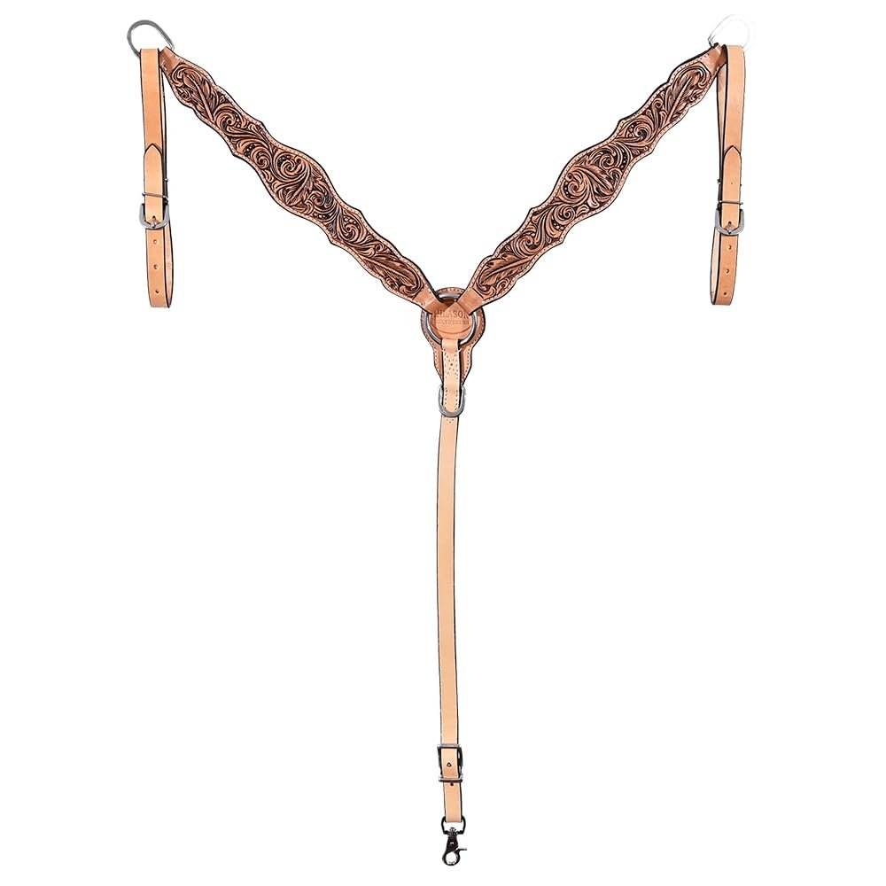 HILASON Western Horse Floral Breast Collar American Leather | for Horses