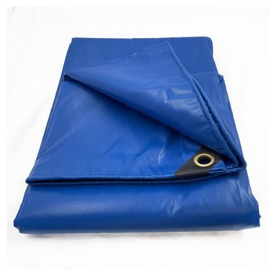 HTTMT- (4.4X6 Feet) 14 Mil Heavy Duty PVC-Coated Tarp Cover for Camping, Awning, Shades, Curtains Tent, Boat, Truck, RV Or Pool Cover Tarpaulin Sheet [P/N: ET-TP01-BLUE]