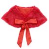 Loloda Flower Girls Faux Fur Wraps Shawl Wedding Bridesmaid Princess Cape Winter Warm Bolero Shrug Red One Size view 1