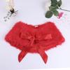 Loloda Flower Girls Faux Fur Wraps Shawl Wedding Bridesmaid Princess Cape Winter Warm Bolero Shrug Red One Size view 3