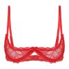 Alvivi Womens Sheer Floral Lace Underwired Bras Adjustable Strap Unlined Brassiere Underwear Red X-Large view 1