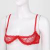 Alvivi Womens Sheer Floral Lace Underwired Bras Adjustable Strap Unlined Brassiere Underwear Red X-Large view 2