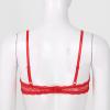 Alvivi Womens Sheer Floral Lace Underwired Bras Adjustable Strap Unlined Brassiere Underwear Red X-Large view 3