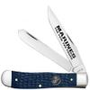 CASE XX Marines USMC Jigged Blue Synthetic Trapper Stainless Pocket Knife, 13195 view 1