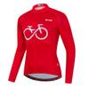 Uriah Men's Cycling Jersey Thermal Fleece Long Sleeve Reflective with Rear Zippered Bag Red Bike Size S view 1