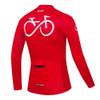 Uriah Men's Cycling Jersey Thermal Fleece Long Sleeve Reflective with Rear Zippered Bag Red Bike Size S view 2