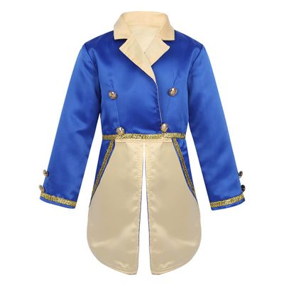 CHICTRY Baby Kids Boys Tuxedo Jacket Double Breasted Notched Lapel Collar Tailcoat for Party Cosplay Blue 12 Years