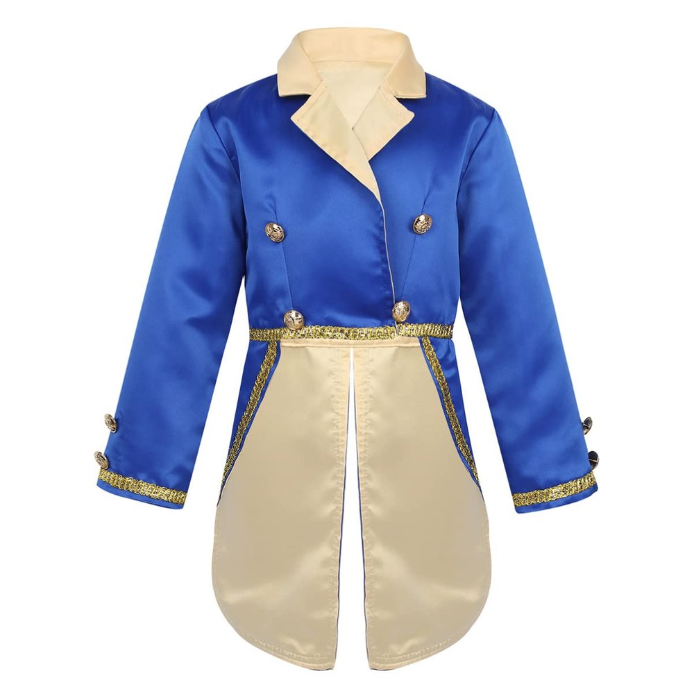 CHICTRY Baby Kids Boys Tuxedo Jacket Double Breasted Notched Lapel Collar Tailcoat for Party Cosplay Blue 12 Years