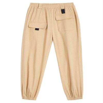 Freebily Kids Girls Active Jogger Cargo Pants with Pockets Exercise Sport Sweatpant Summer Casual Bottoms Khaki_B 10 Years