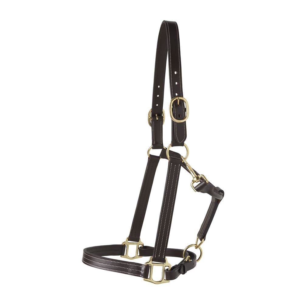Dover Saddlery Suffolk Triple-Stitched Halter, Color: Brown, Size: Cob-C/S