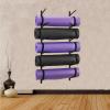 DRSFF Wall Mount Yoga Mat Storage Shelf Holder Yoga Studio Gym Foam Roller Organizer Rack White Black Gold 6-Tier Metal Large Capacity Exercise Equipmen Organizer (Color : B) view 1