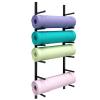 DRSFF 6-Tier Metal White Yoga Mat Rack Wall Mount Foam Rollers Storage Holder Free Adjustment Spacing Exercise Equipmen Organizer, for Home Gym & Studio (Color : A) view 1