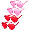 TOODOO 4 Pack Heart Shaped Sunglasses Rimless Candy Color Eyewear Valentines Halloween Accessories(Pink, Red) view 1