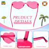 TOODOO 4 Pack Heart Shaped Sunglasses Rimless Candy Color Eyewear Valentines Halloween Accessories(Pink, Red) view 3