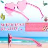 TOODOO 4 Pack Heart Shaped Sunglasses Rimless Candy Color Eyewear Valentines Halloween Accessories(Pink, Red) view 4